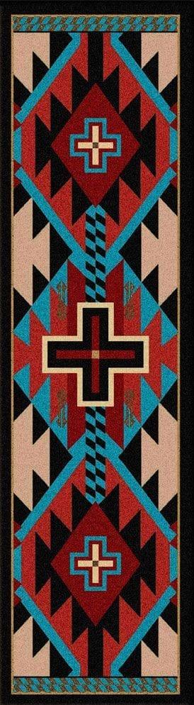 Rustic Cross Colorful Floor Runner made in the USA - Your Western Decor