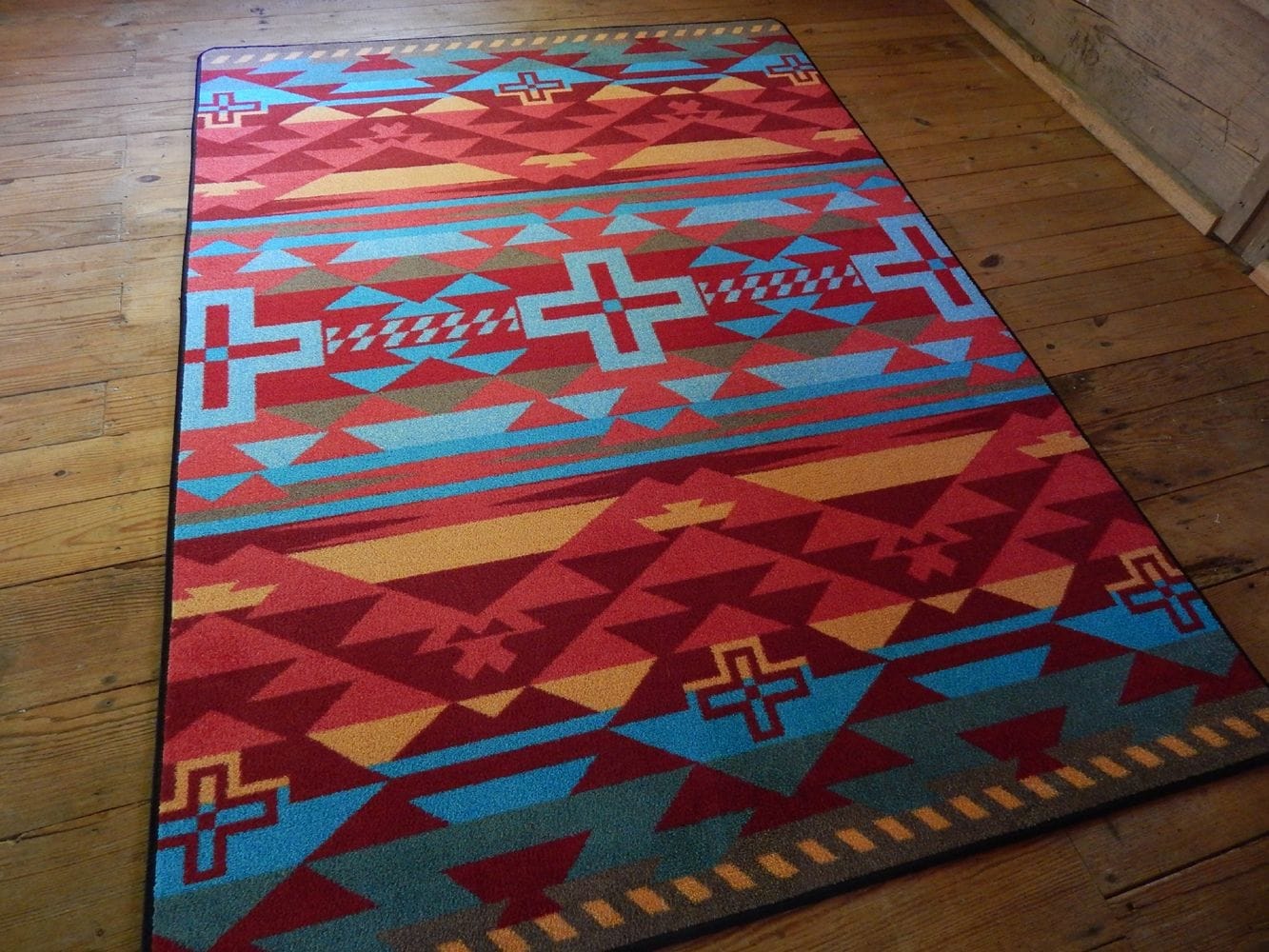 Rustic Cross Southwest Area Rug Sunset - Made in the USA - Your Western Decor