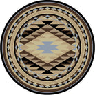 Sallisaw Southwest 8' Round Area Rug with Blue - Made in the USA - Your Western Decor