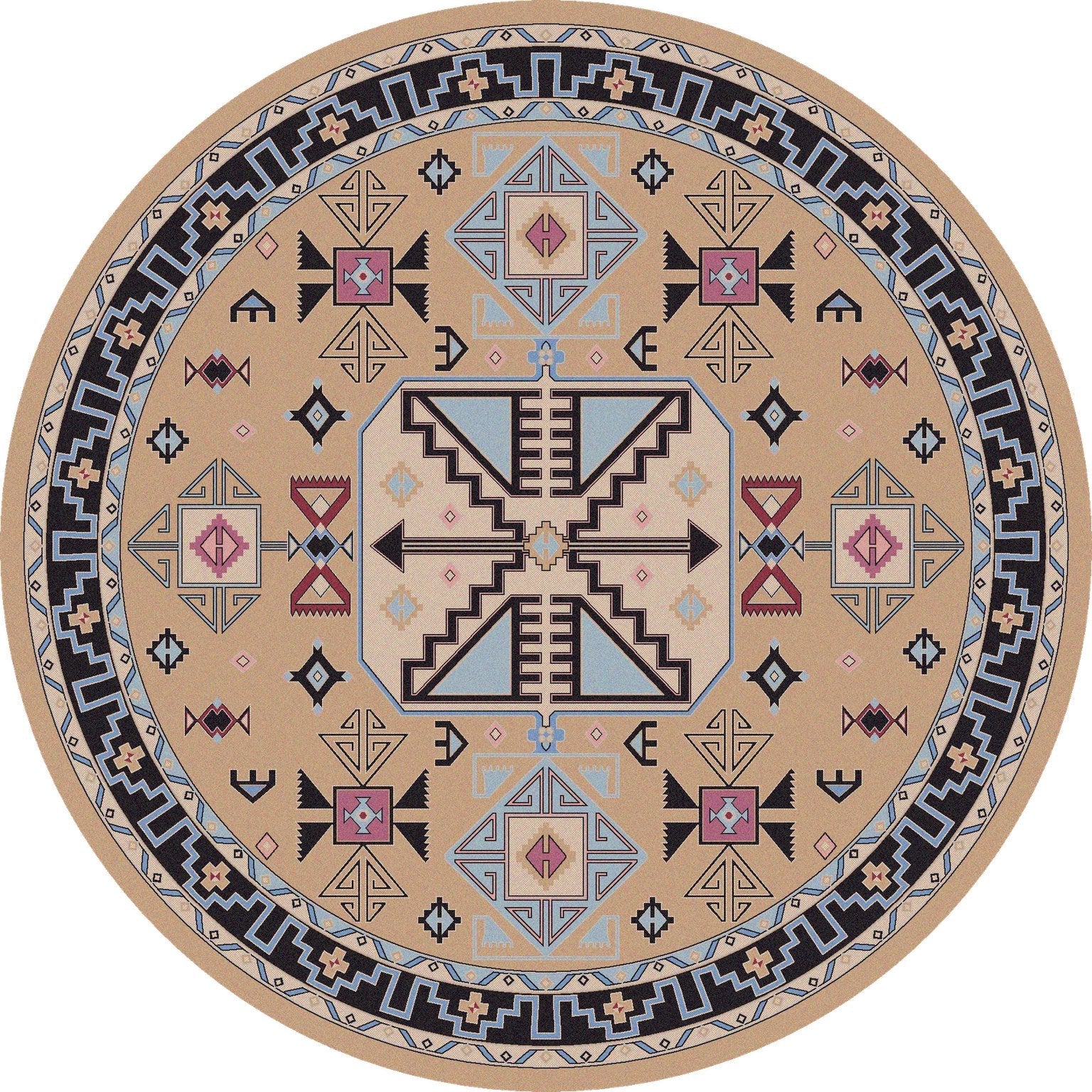 San Angelo Copper Canyon 8' Round Area Rug - Made in the USA - Your Western Decor