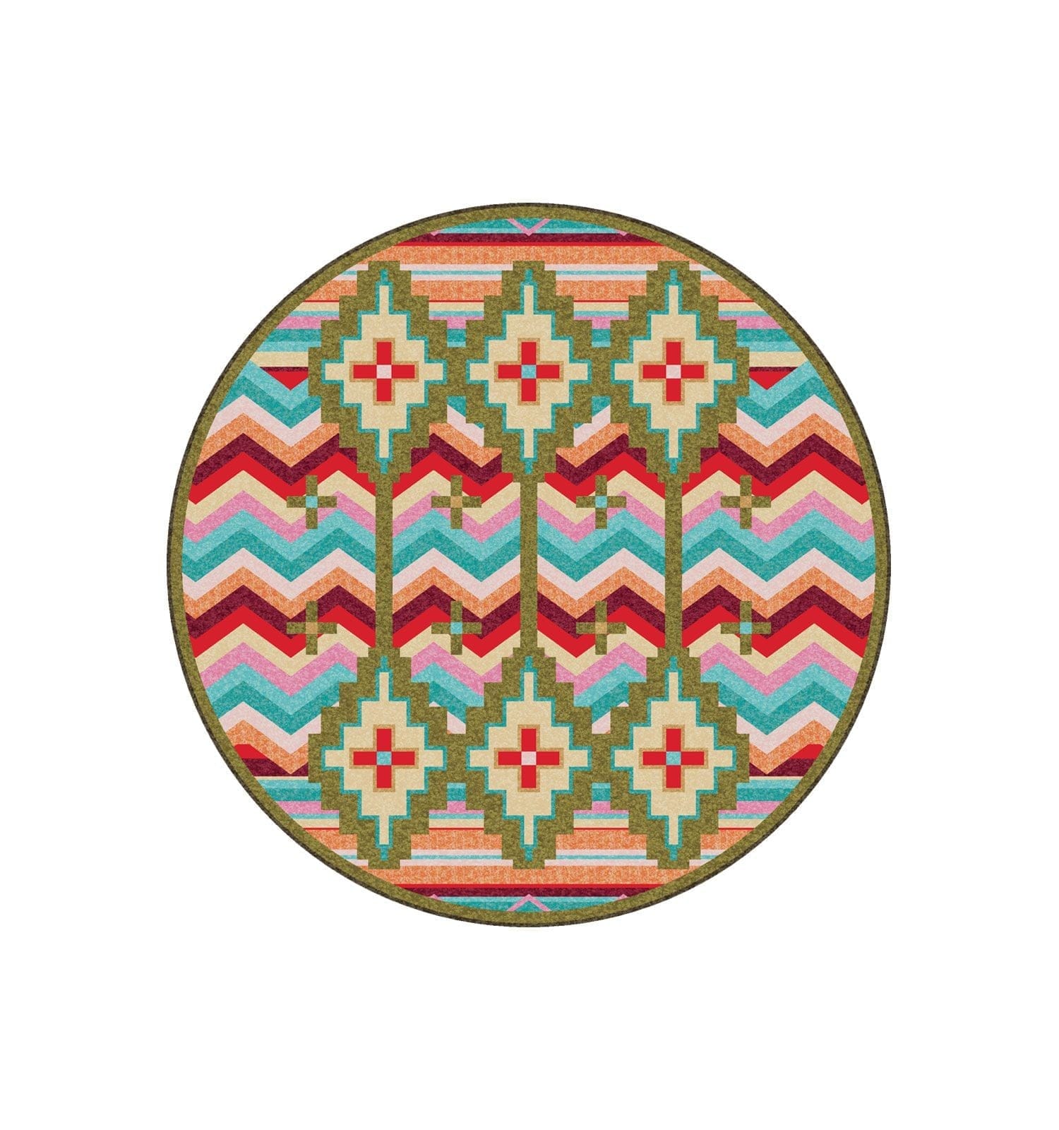 Shake your shawl 8' round area rug bright - Made in the USA - Your Western Decor