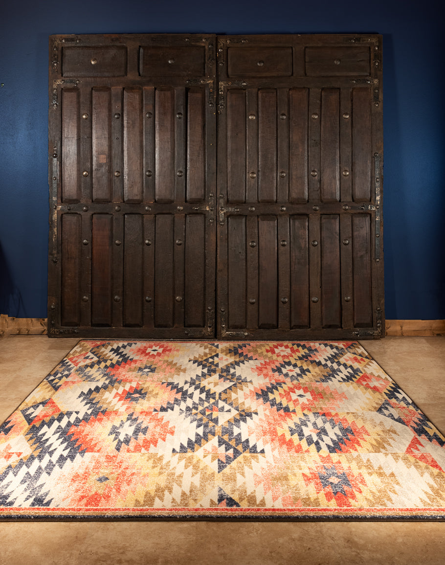 American made Southwestern distressed area rug - Your Western Decor
