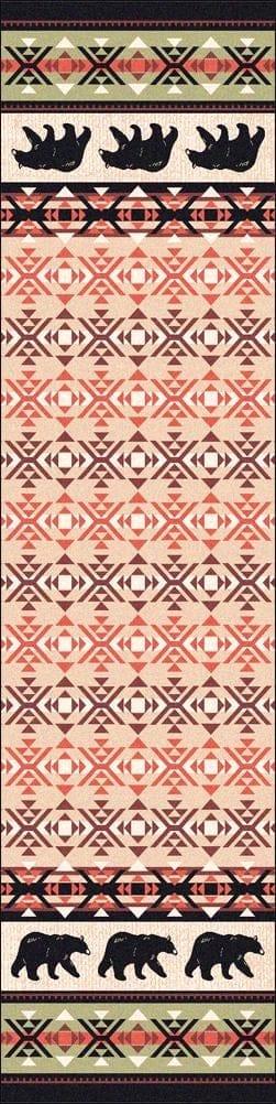 Strolling black bears cabin floor runner made in the USA - Your Western Decor