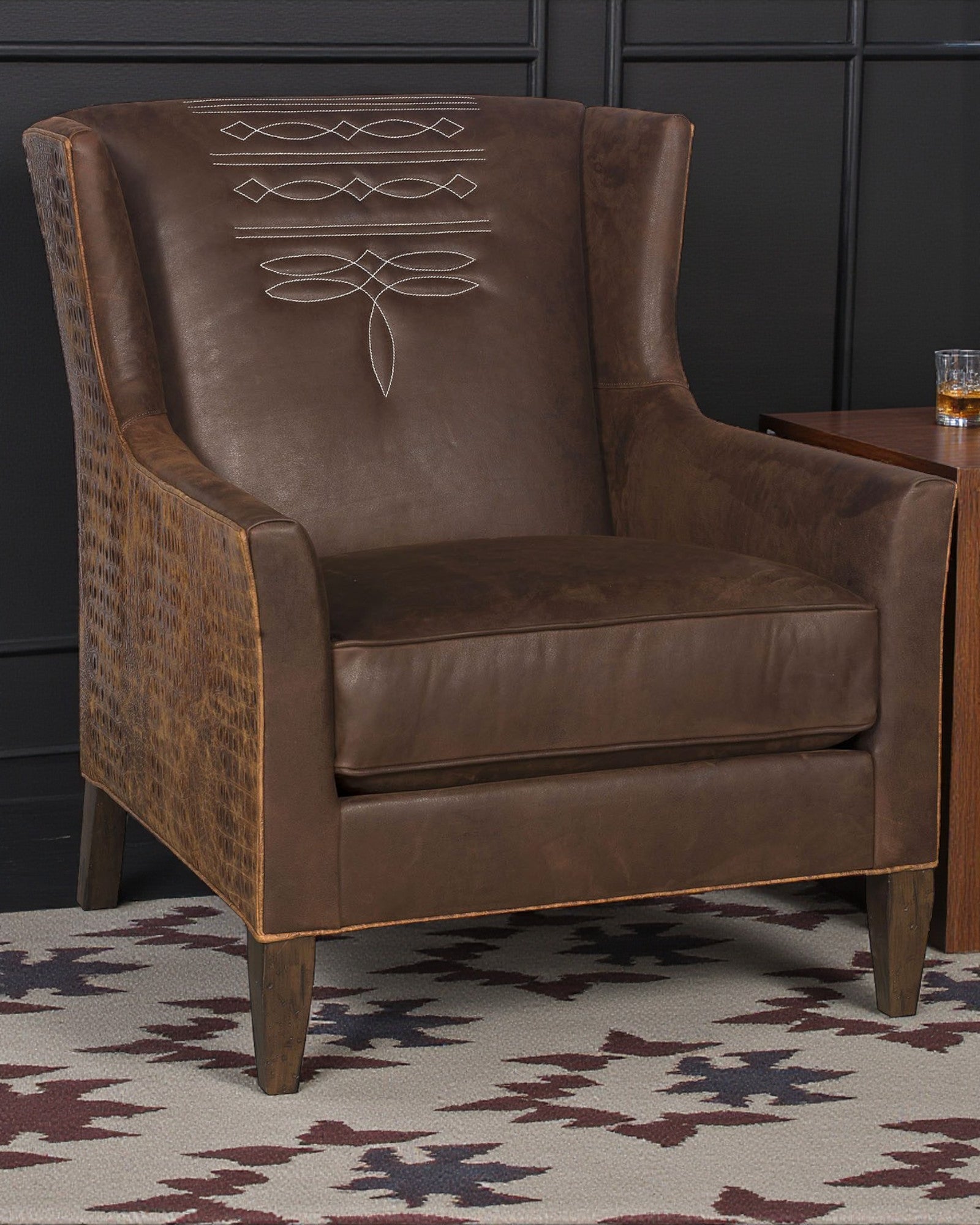 The Cattleman's Lounge Chair w/ Boot Stitch Design made in the USA - Blue Mountain Brands USA