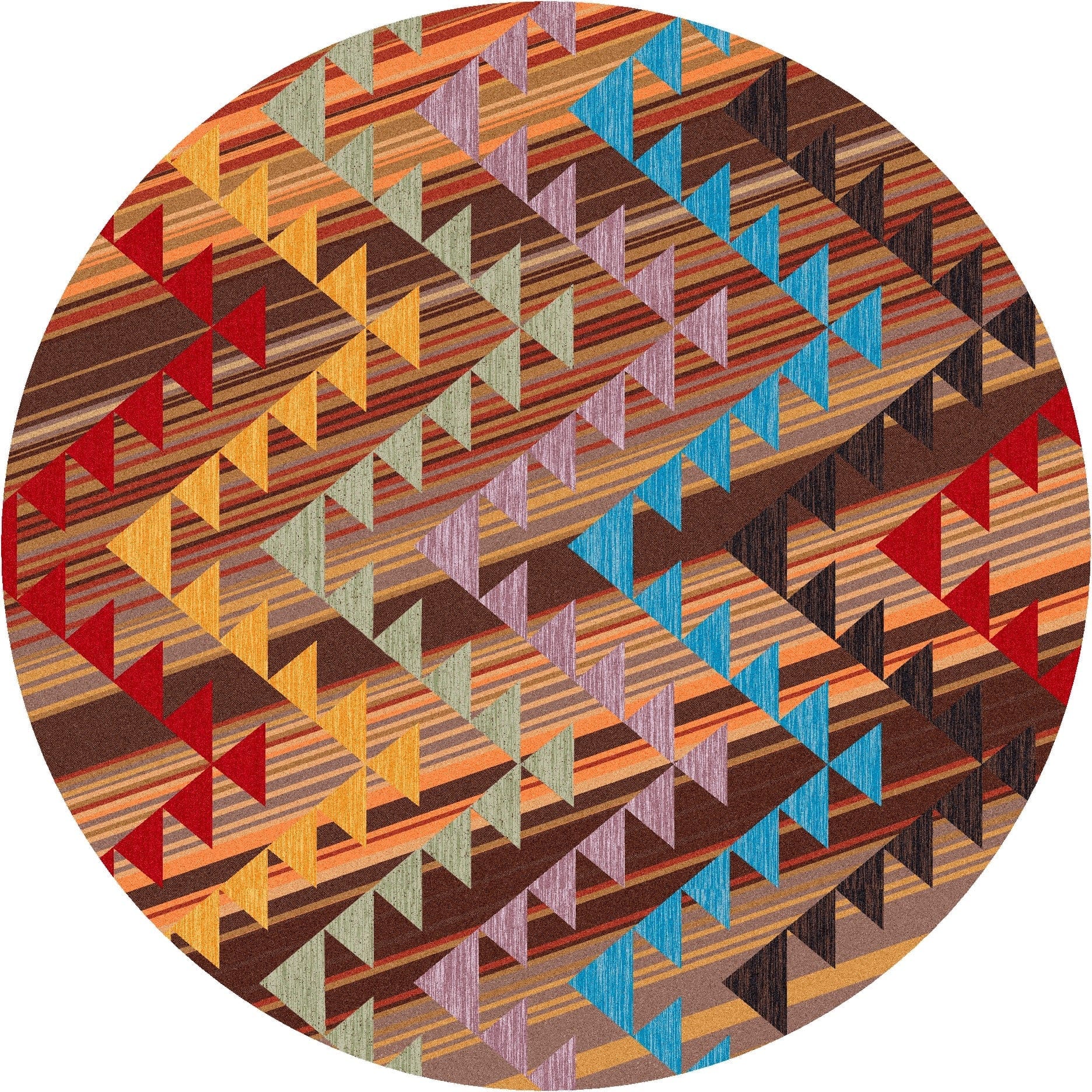 Time Travel Multi Color 8' Round Area Rugs - Made in the USA - Your Western Decor