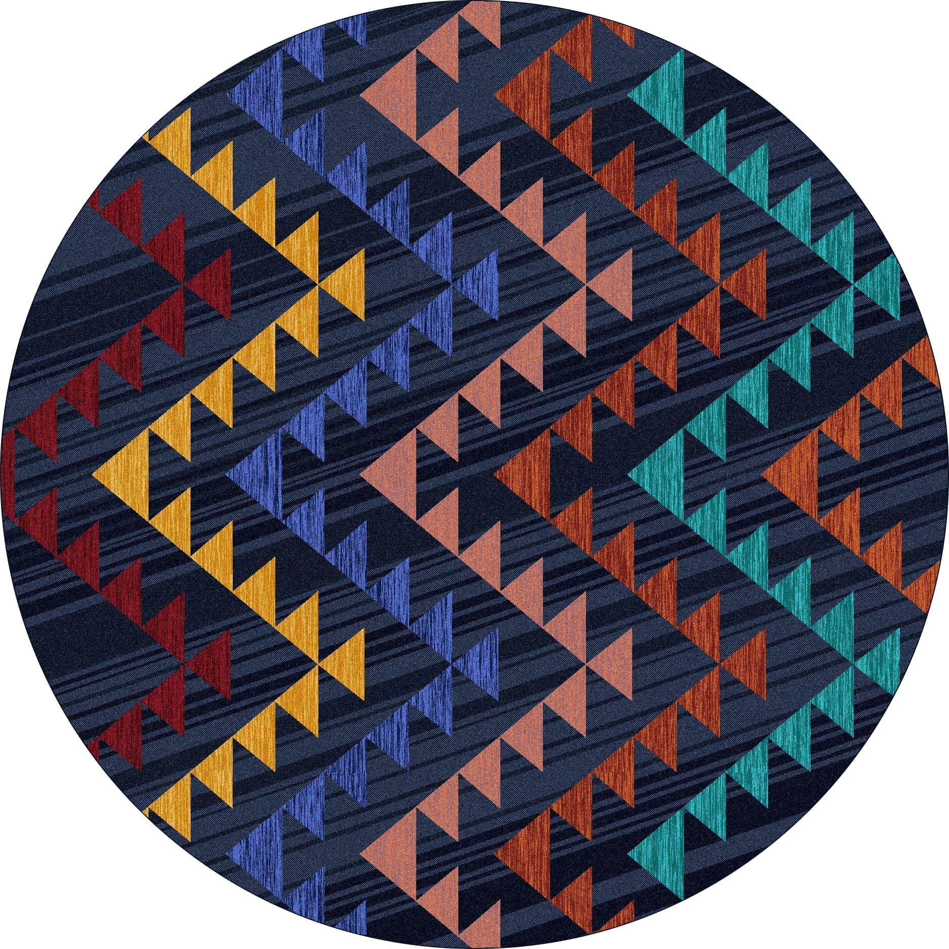 Time Travel Multi Color 8' Round Area Rugs - Made in the USA - Your Western Decor