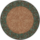 Tooled Floral Western Round Rug - American made rugs - Blue Mountain Brands USA Home Decor
