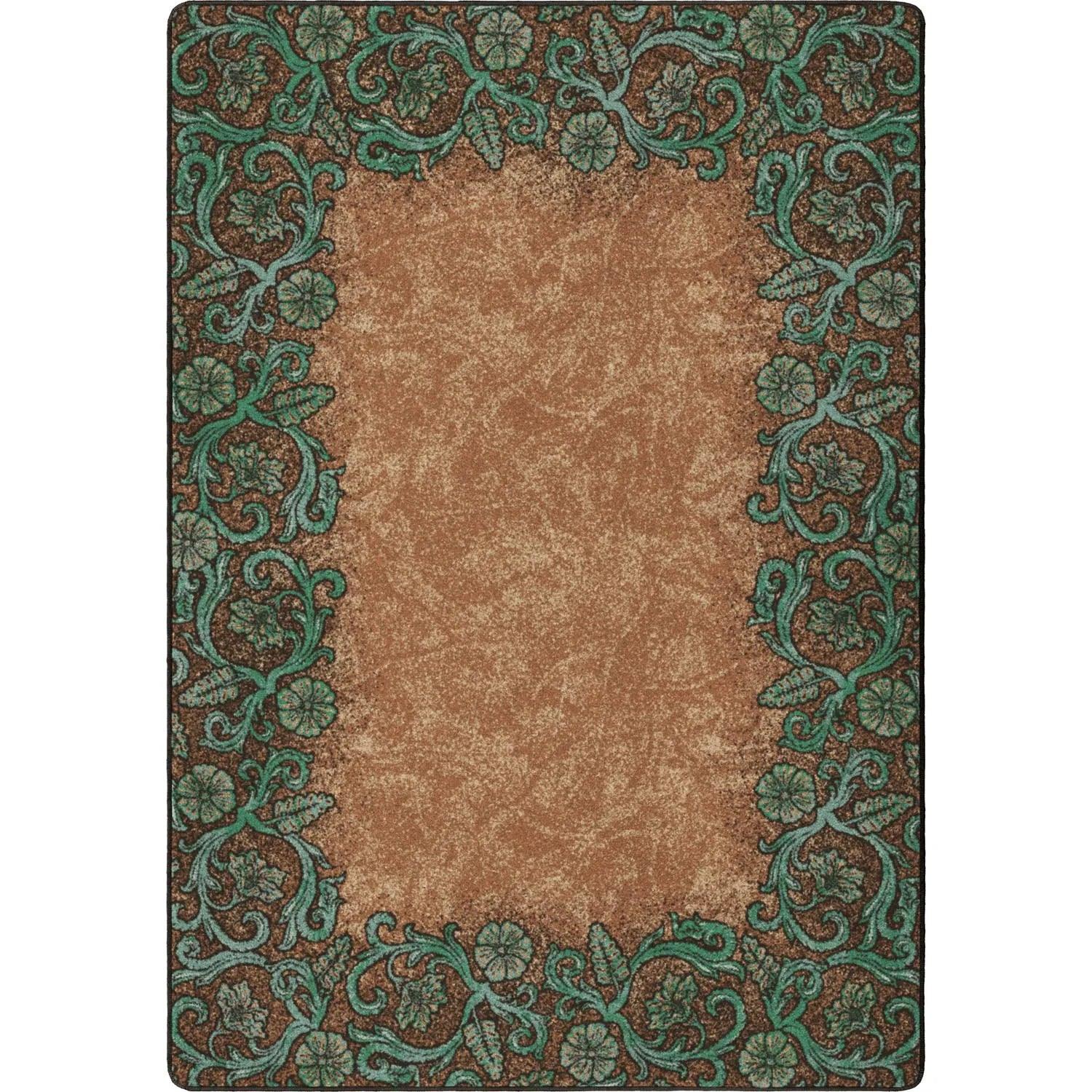 Tooled Floral Western Rug - American made rugs - Blue Mountain Brands USA Home Decor