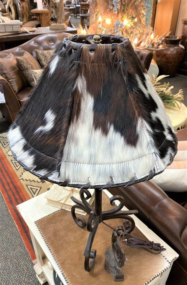 Handmade 15" Tri Color Cowhide Lamp Shade - Blue Mountain Brands USA