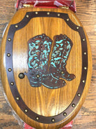 Cowboy boots and turquoise leather western toilet seat - Your Western Decor