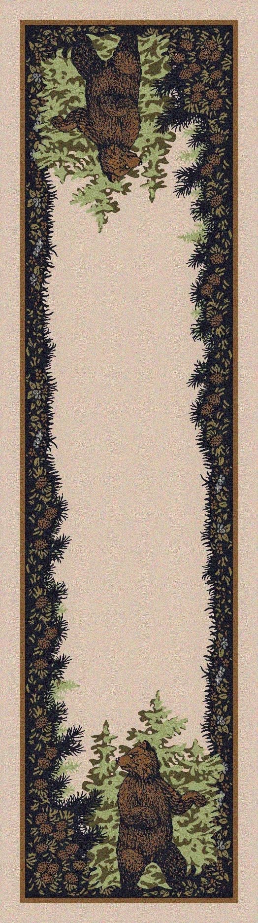 Twin Bears Lodge Floor Runner - Made in the USA - Your Western Decor, LLC