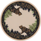 Twin Bears Lodge 8' Round Area Rug - Made in the USA - Your Western Decor, LLC