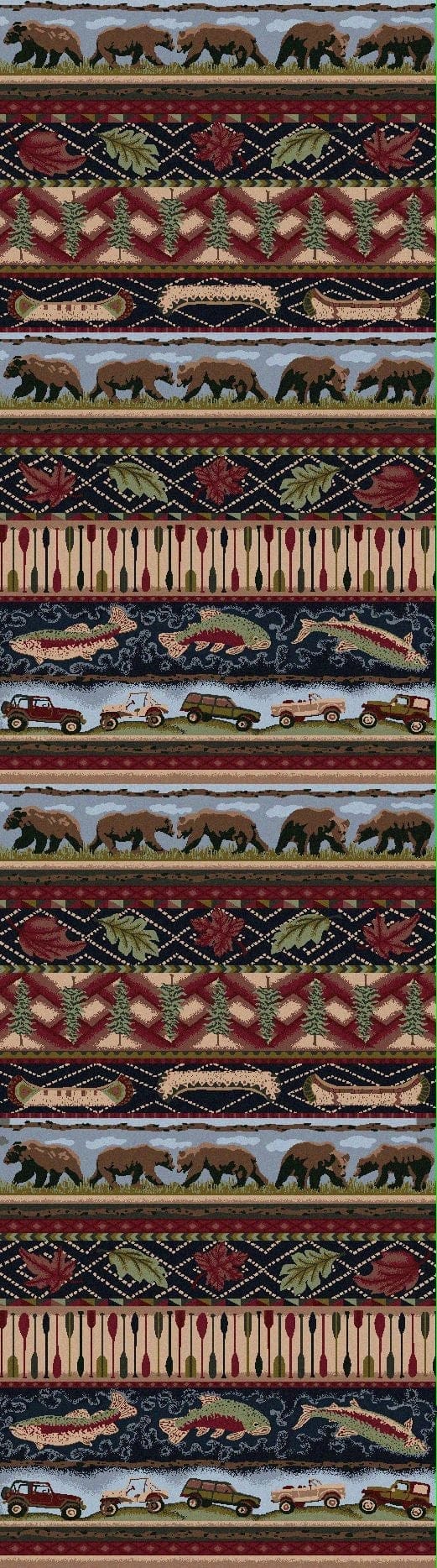 Wilderness Trek Multi Color Lodge Floor Runner - Made in the USA - Your Western Decor, LLC