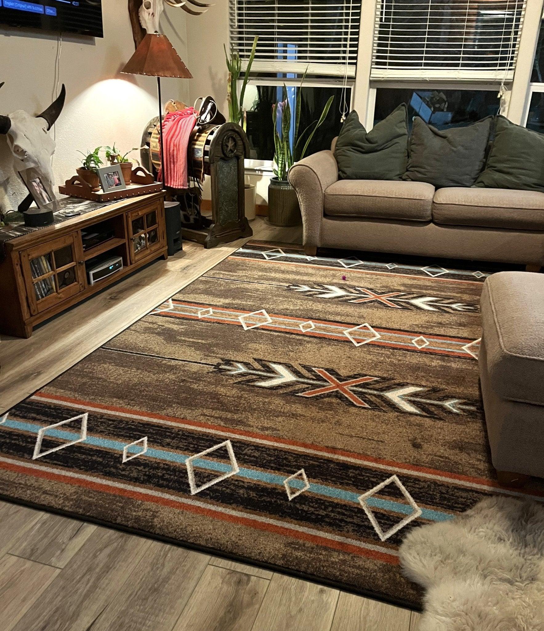 X's & Diamonds Southwestern Area Rugs - Made in the USA -Blue Mountain Brands USA Home Decor