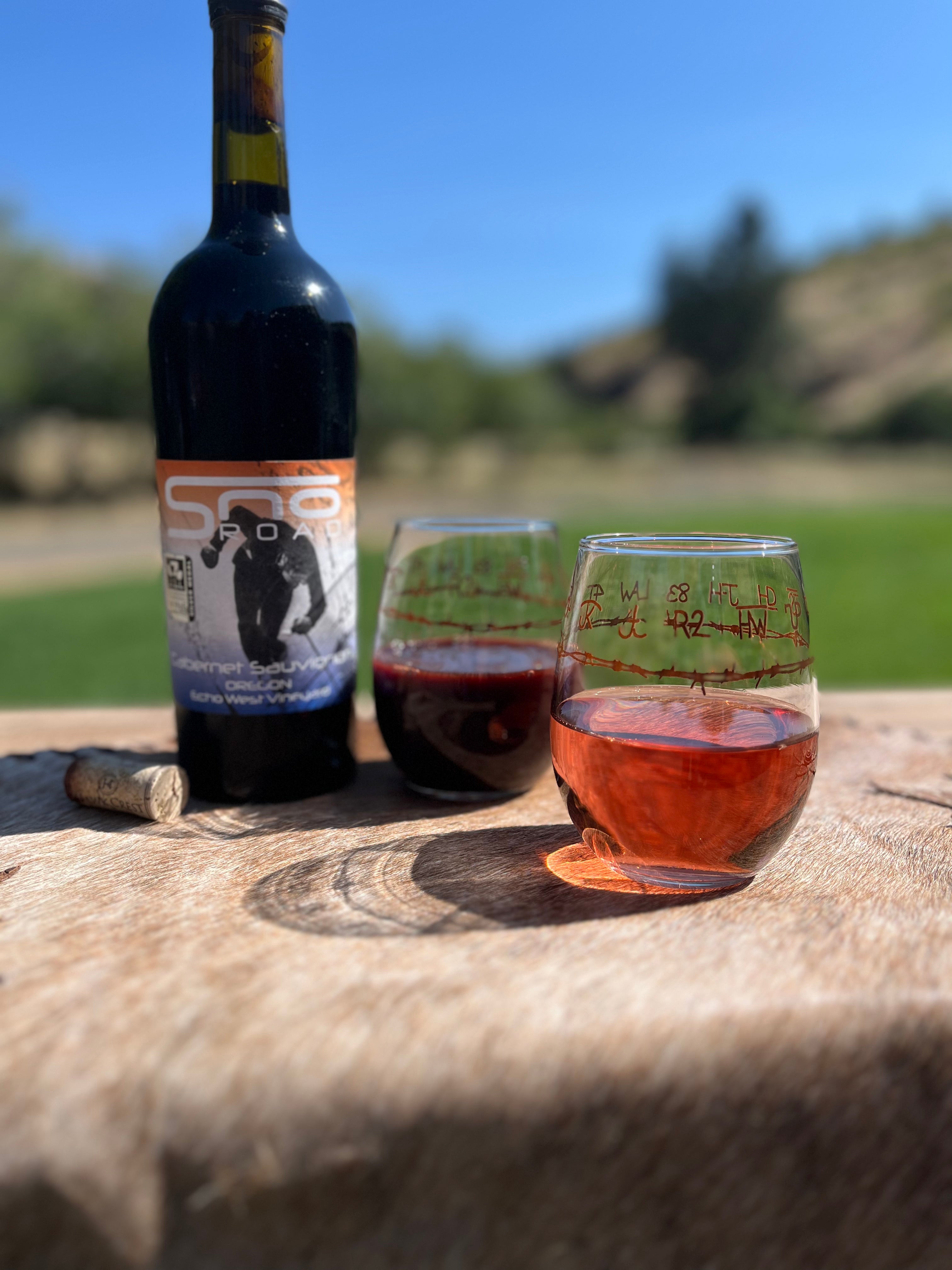 Blue Mountain Brands and Barbed Wire Ranch Style Wine Glasses Made in the USA