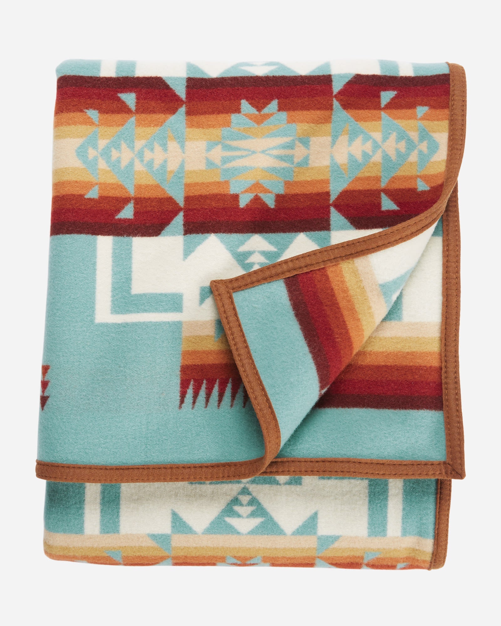 Pendleton Chief Joseph Blanket aqua folded - Blue Mountain Brands USA