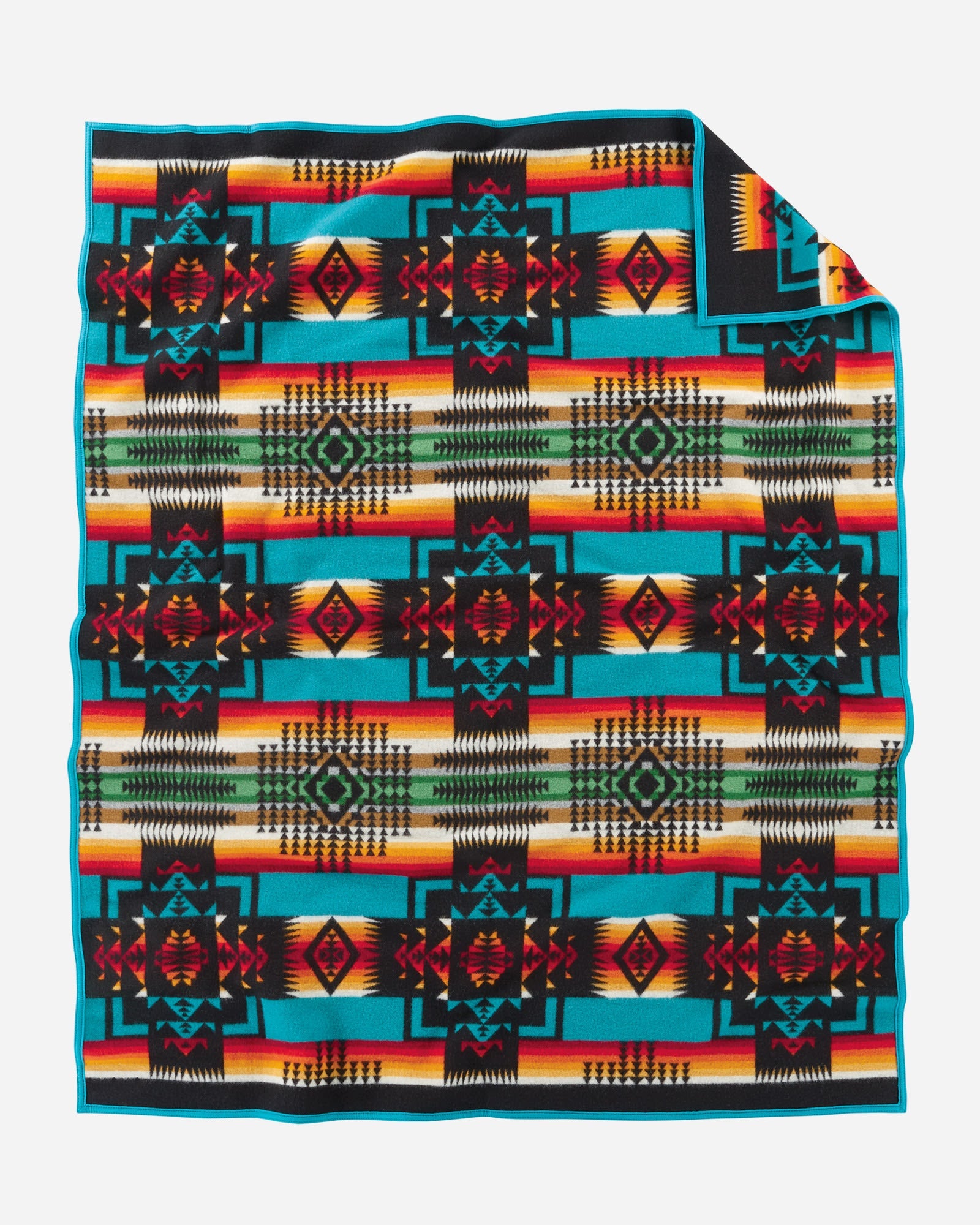 Pendleton Chief Joseph Blanket turquoise back - Blue Mountain Brands USA