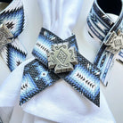 Southwestern Aztec Design Leather Napkin Rings - Blue Mountain Brands Home Decor