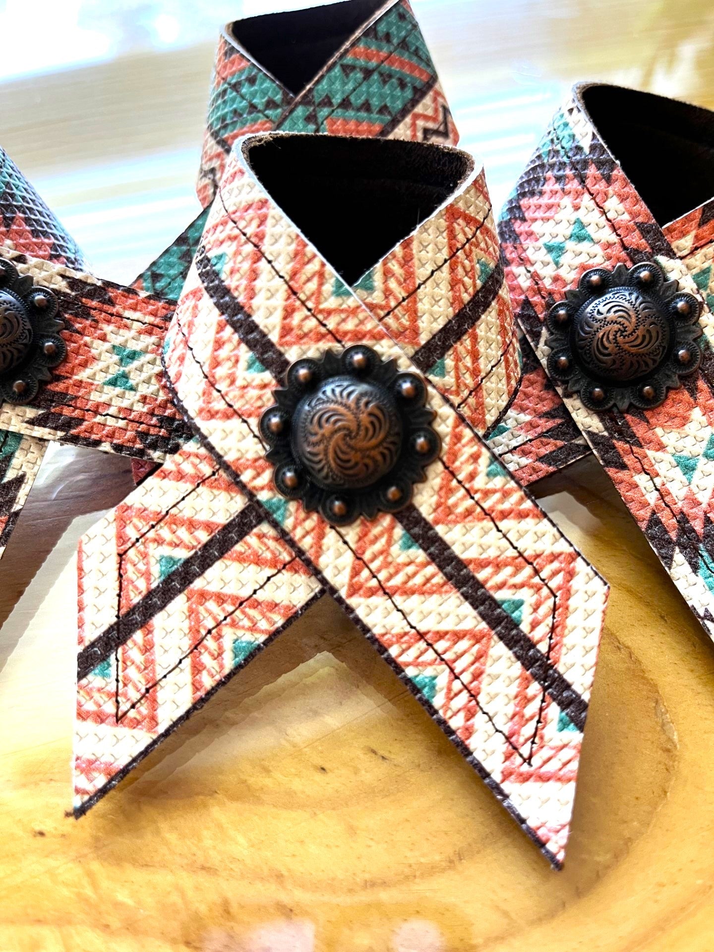 Handmade Southwestern Leather & Concho Napkin Rings - Blue Mountain Brands USA