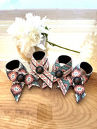Handmade Aztec Southwestern Leather & Concho Napkin Rings - Blue Mountain Brands USA