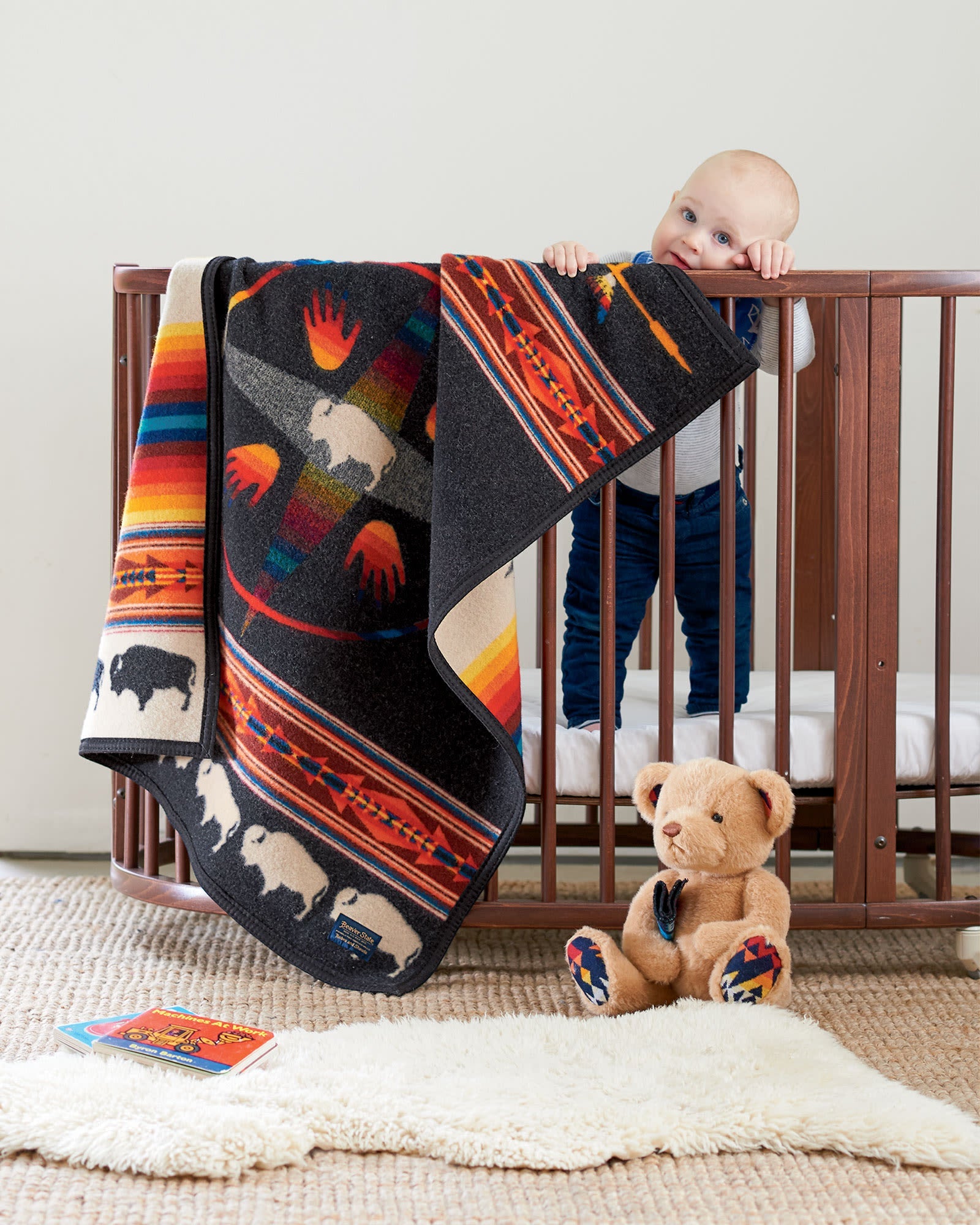 Pendleton Big Medicine Circle of Life Crib Blanket made in Oregon - Blue Mountain Brands USA Home Decor