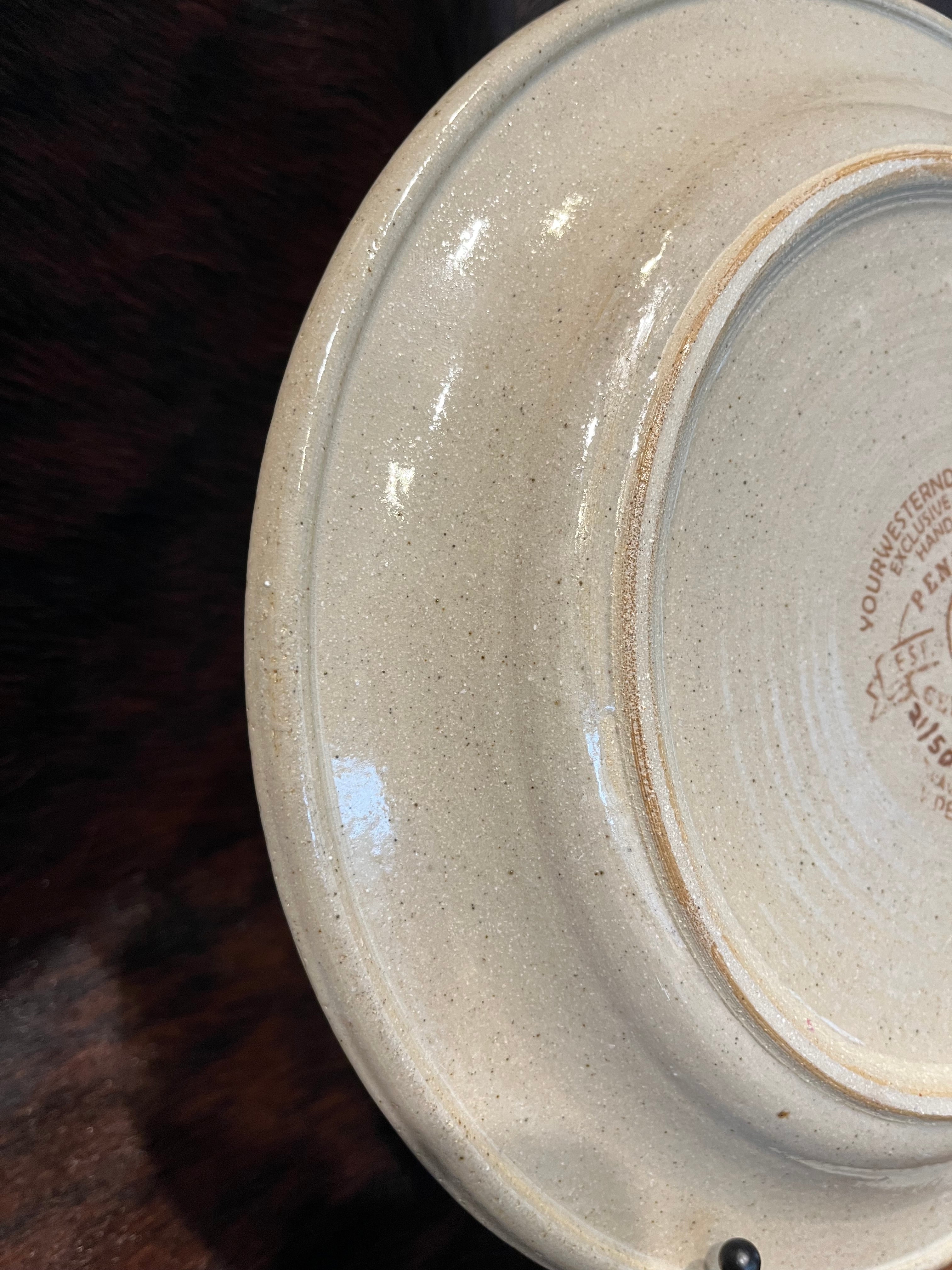 Blue mountain ranch brands dinner plate bottom - Handmade dishes made in Pendleton, Oregon
