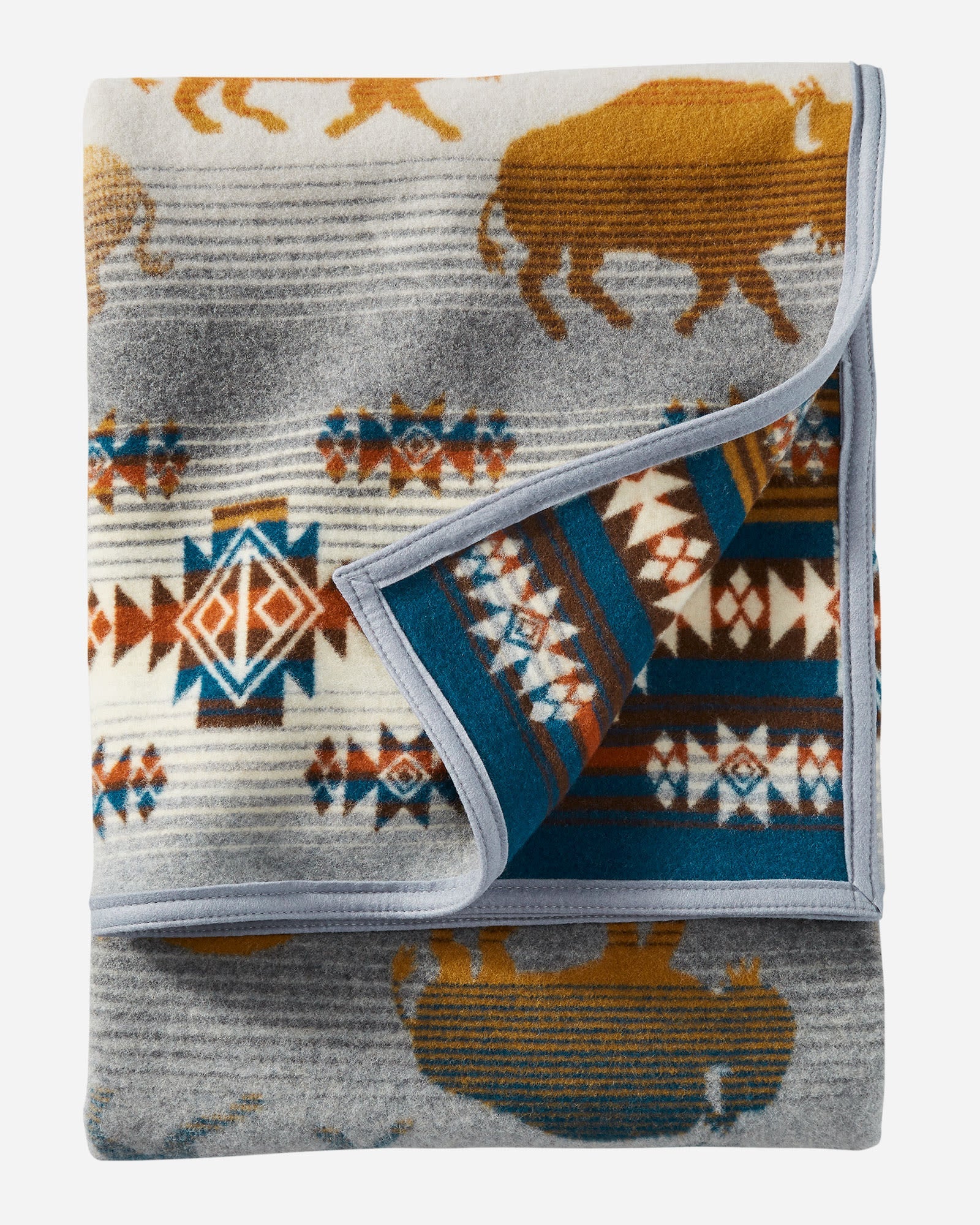 Bison Rush Hour Pendleton Throw Blanket made in Oregon, USA - Blue Mountain Brands USA Home Decor