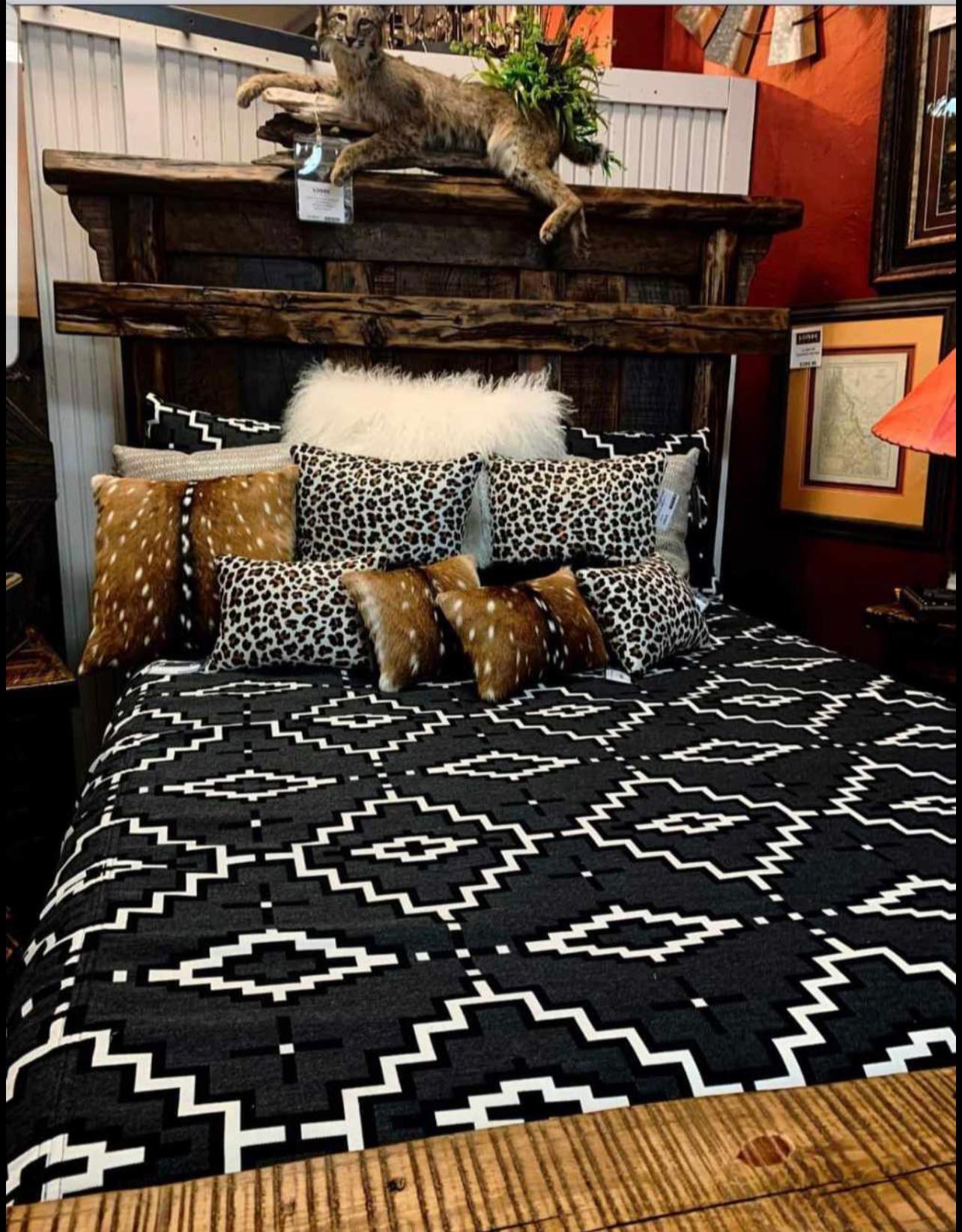 Kiva Steps Pendleton Fabric Coverlet and custom pillows - Blue Mountain Brands Home Decor