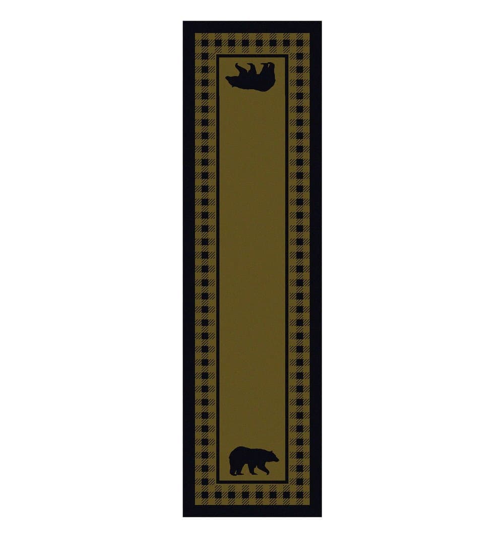Bear Refuge Rugs Green Floor Runner - Made in the USA - Your Western Decor