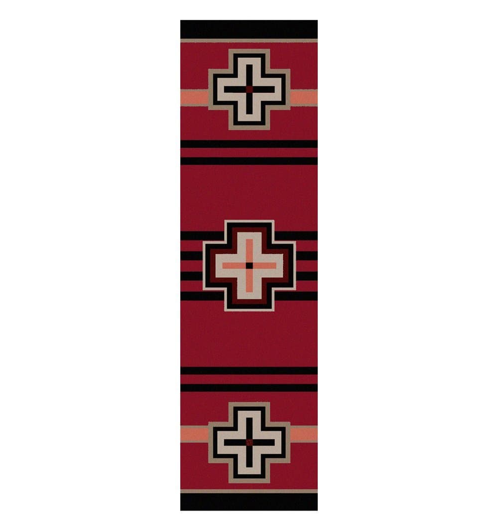 Southwest red & tan runner rug. Made in the USA. Your Western Decor