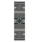 Southwest grey and turquoise runner rug. Made in the USA. Your Western Decor