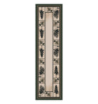 Forest pines green and beige floor runner. Made in the USA. Your Western Decor