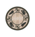 Pine tree and pine cone forest round area rug. made in the USA. Your Western Decor