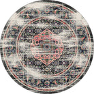 Bristol Azalea Distressed 8' Round Area Rugs - Made in the USA - Your Western Decor