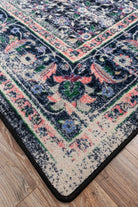 Bristol Azalea Distressed Rug Corner Detail - Made in the USA - Your Western Decor