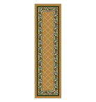 A rectangular Evergreen Pine Floor Runner with a geometric pattern featuring pine cones