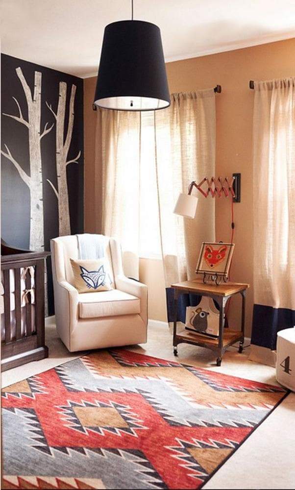 Heritage Southwestern area rug in nursery room 