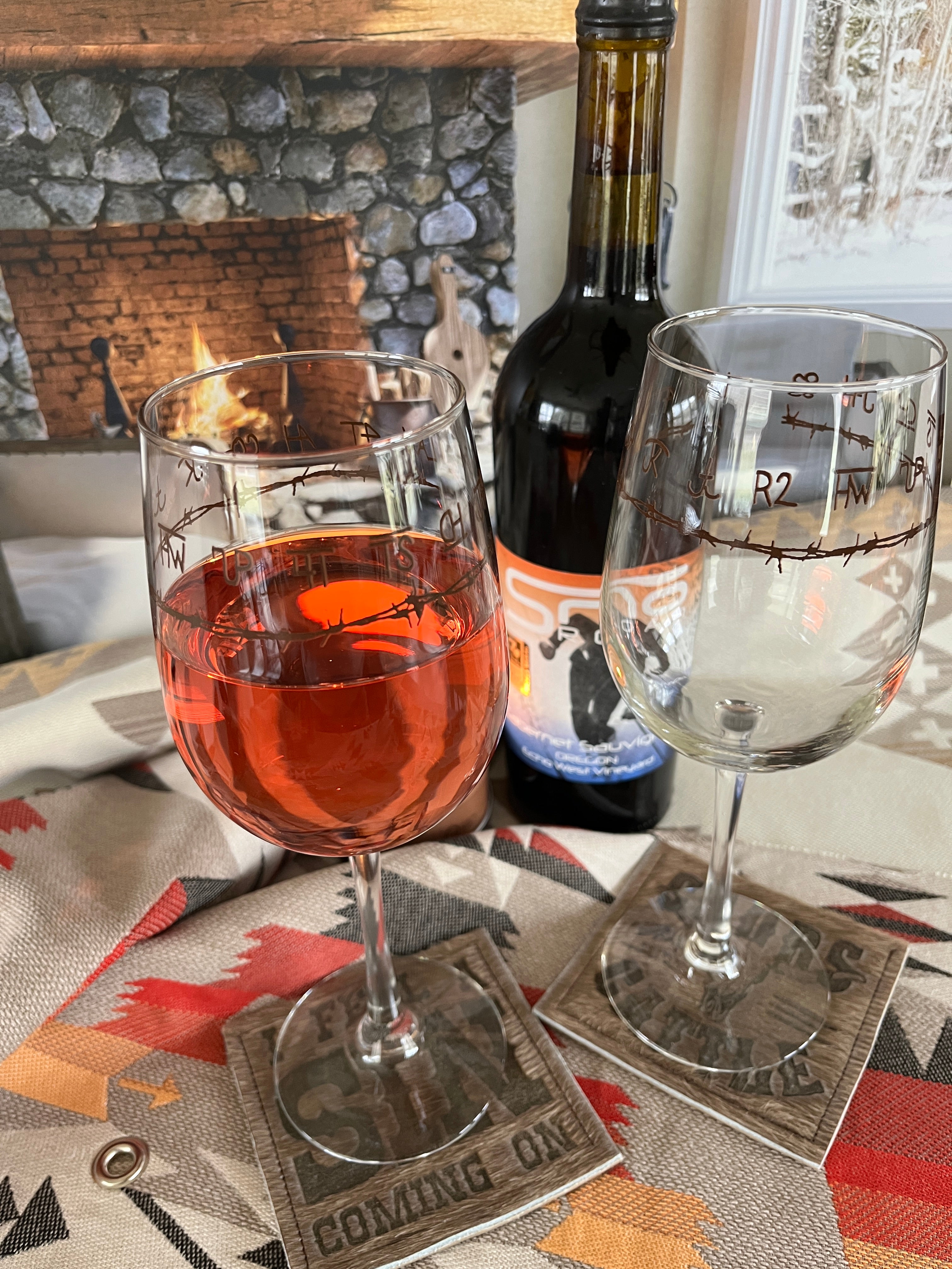 Exclusive Blue Mountain Brands Wine Glasses made in the USA 