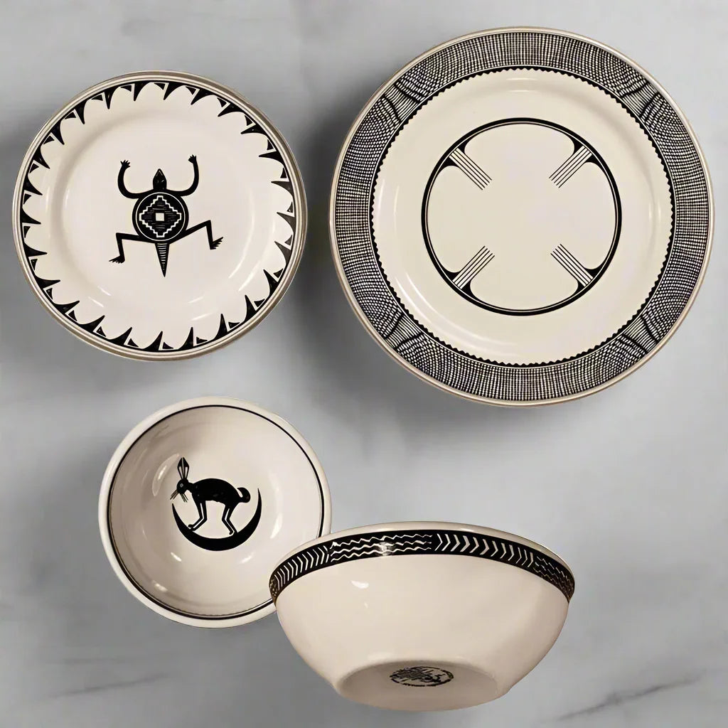 Mimbreño Dinnerware in Black & White made in Arizona - Your Western Decor