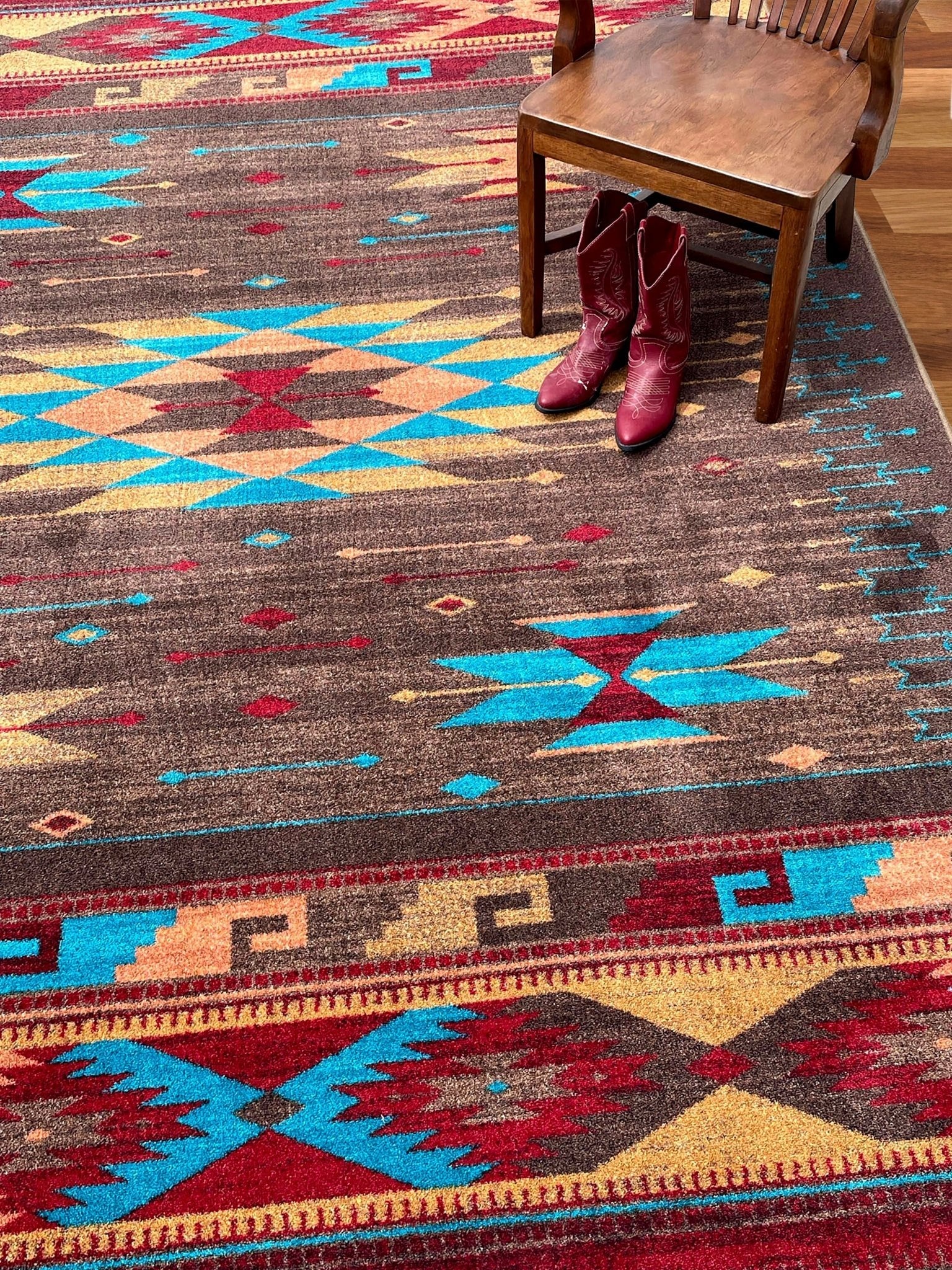 Ohtli Multi Color Aztec Area Rug - Your Western Decor