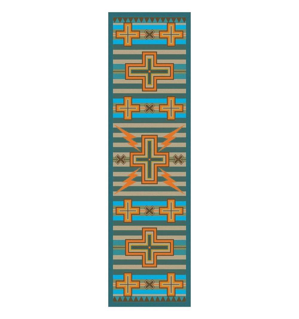 Tempest Turquoise Southwestern Floor Runner - Made in the USA - Your Western Decor