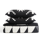 Spider Rock Quilt & Two Pillow Shams - Geometric Pattern - Black White & Brown - Blue Mountain Brands USA