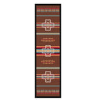 sunset canyon cross southwestern rug in red and turquoise tones, low pile 