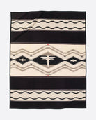 Black and off-white reverse of the Red, black, and beige The College Fund Water Blanket by Pendleton - Blue Mountain Brands Home Decor