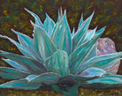 Painting of a blue agave plant with a dark background art by Sherri Alexander for Blue Mountain Brands USA Home Decor