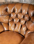 Leather chair tufting detail - Blue Mountain Brands USA Luxury Home Furnishings & Decor