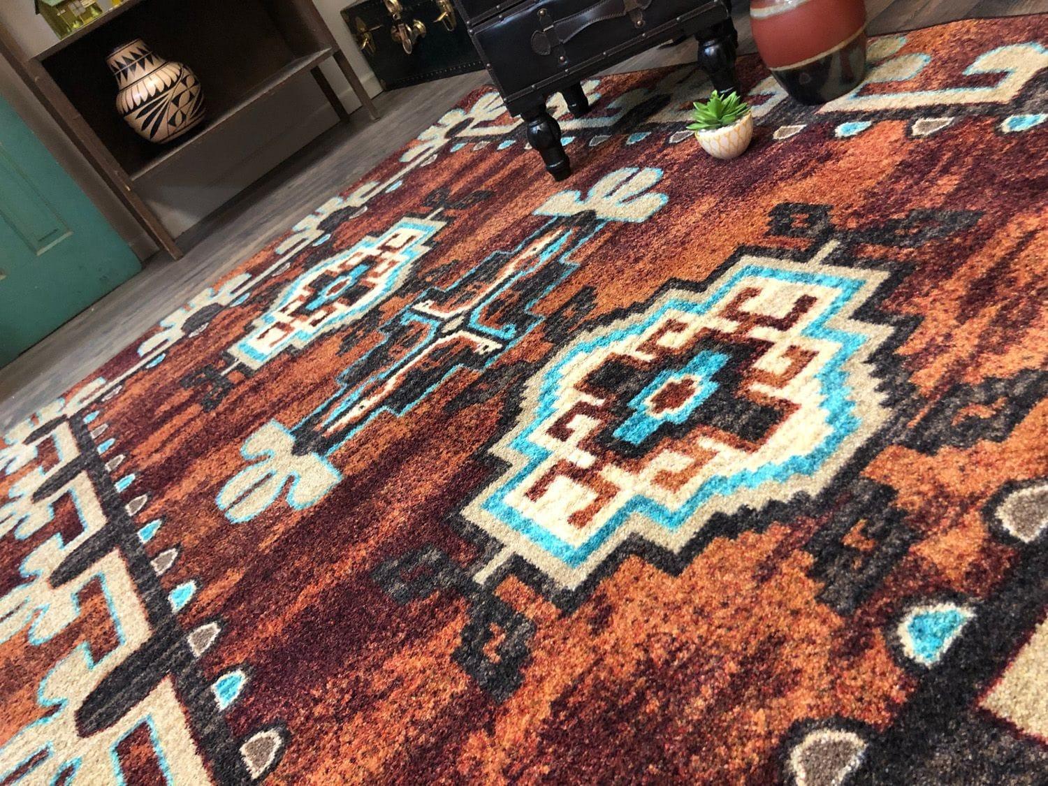 Badlands Area Rugs in Rust 8x11 made in the USA - Your Western Decor