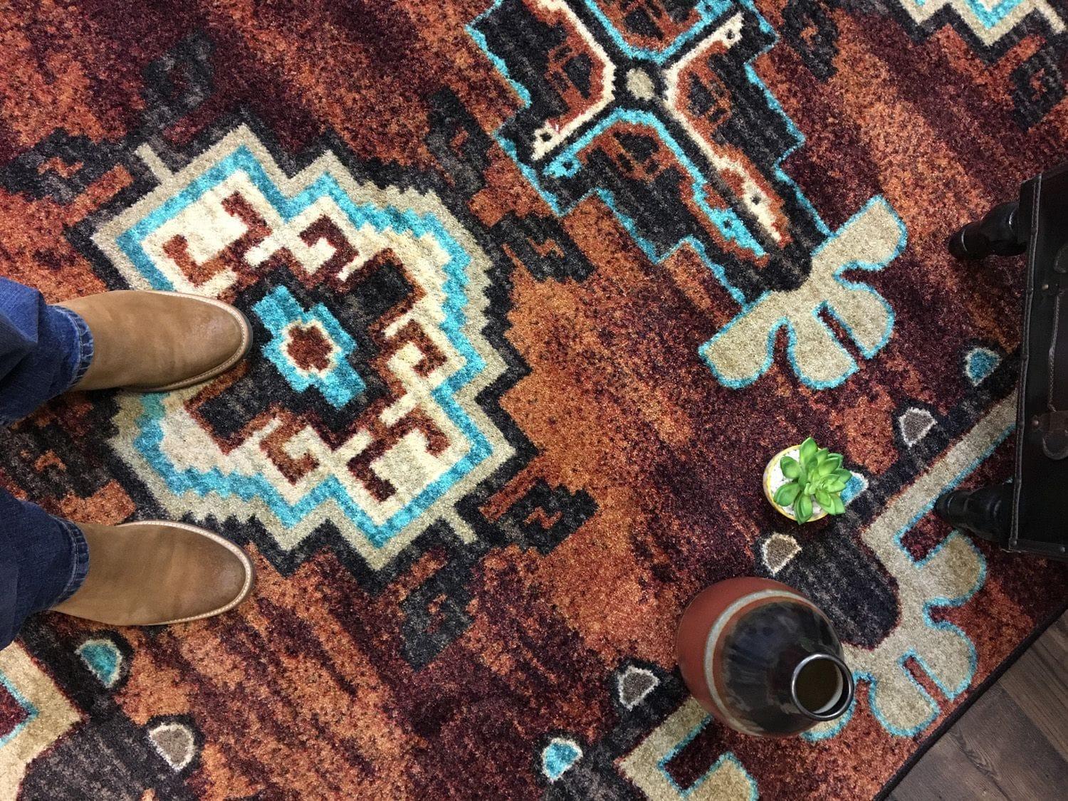 Badlands Area Rugs in Rust made in the USA - Your Western Decor