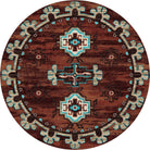 Badlands Area Rugs in Rust 8' round - made in the USA - Your Western Decor
