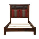 Custom upholstered barnwood bed made in the USA - Blue Mountain Brands USA